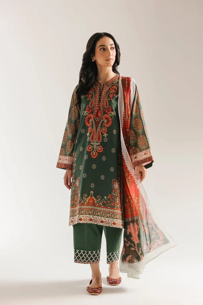 ETHNC Green E0859 3PCs