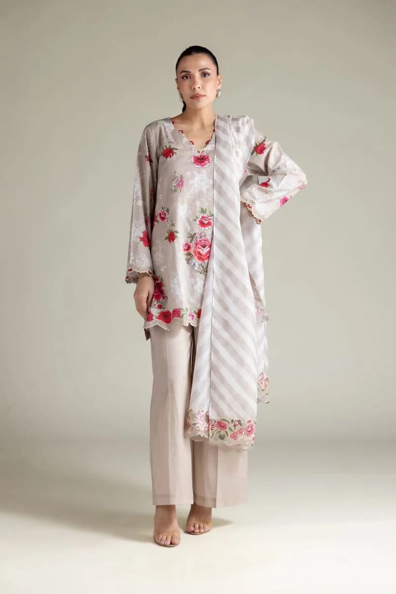 Khaadi Beige Rose 3 PC