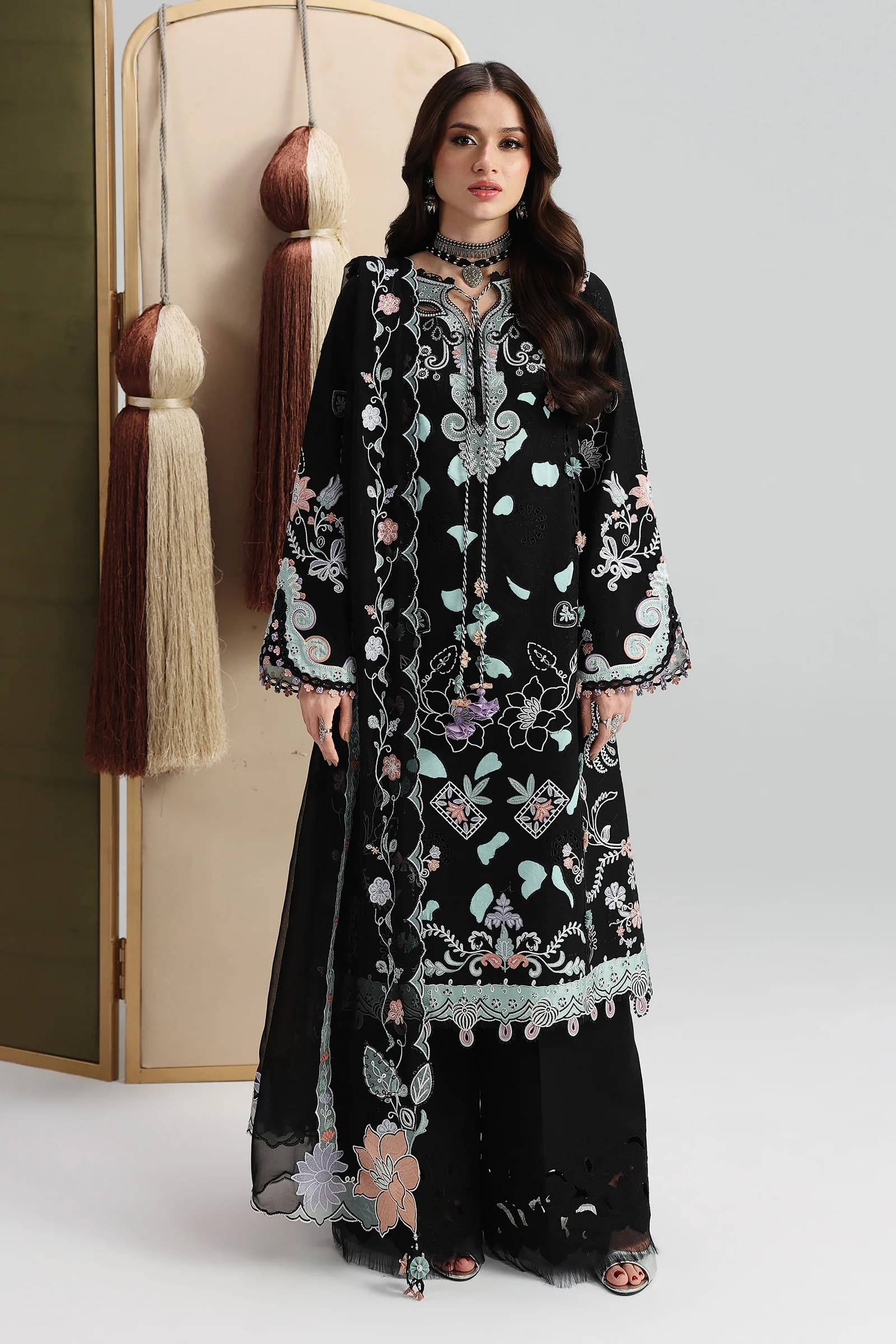 Qalamkar Festive Lawn 26 Reha 3 PC